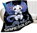 Axolotl Gaming Blanket Throws Axolotl Gifts Cute Axolotl Game Throw Blanket for Boys Kids Gamesolotl Blanket Adults Soft Warm Cozy Fleece Blanket for Couch Sofa Bed 60"x50"