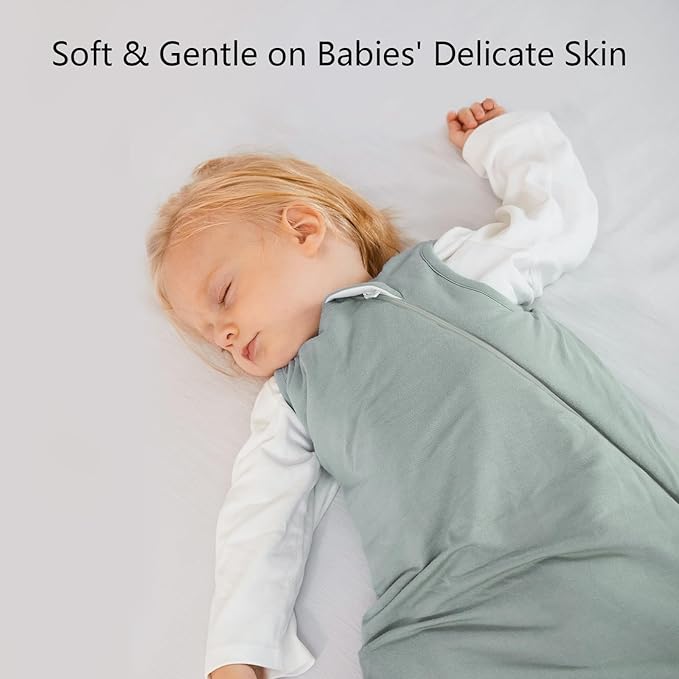 BubblePanda Rayon Made from Bamboo Sleep Sack 0-6 Months 0.5 Tog Soft Newborn Sleep Sack 3-6 Months for Infant Babies 2-Way Zipper Wearable Blanket Baby 0-3 Months