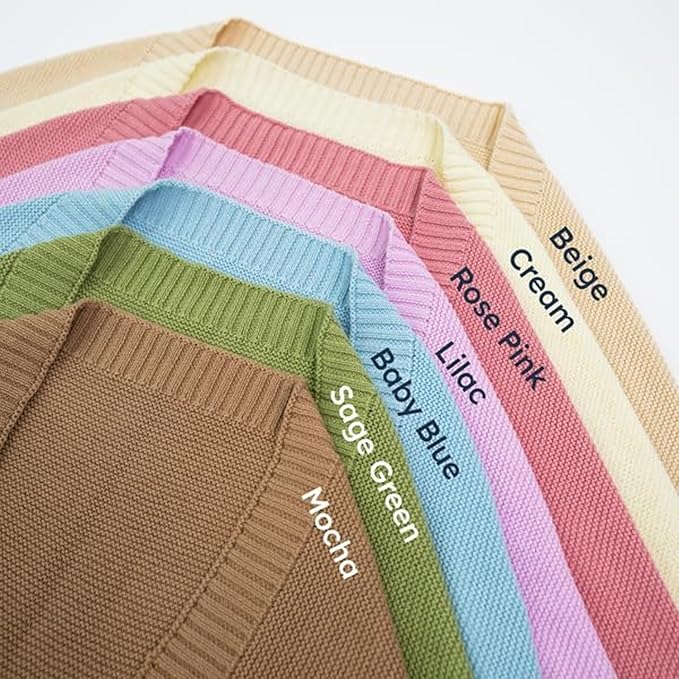 Baby Knit Blanket Soft Cotton Lightweight Newborn Blanket for Crib Stroller Toddler Nursery Shower Gift Cozy Breathable Travel Swaddle Wrap Sage Green 30 x 40 Inches