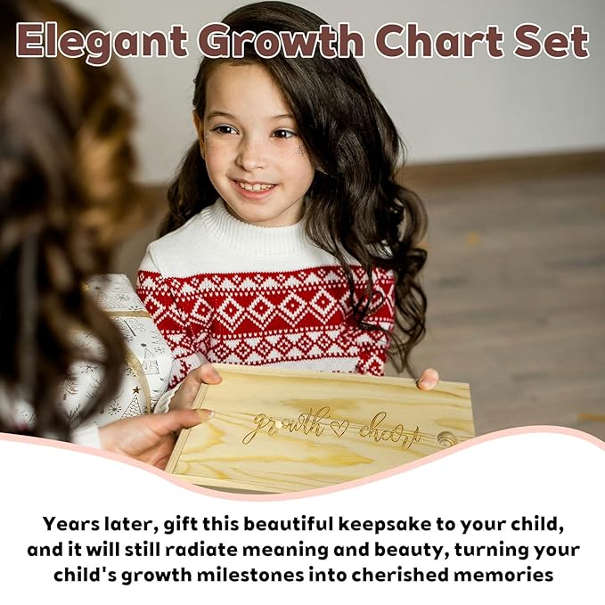 Wild Natural Flowers Baby Growth Height Chart with Keepsake Box Hook Pen Set 79 Inches Removable Ruler Measuring Chart Waterproof Canvas Measure Removable Wall Decor for Baby Kids Toddlers