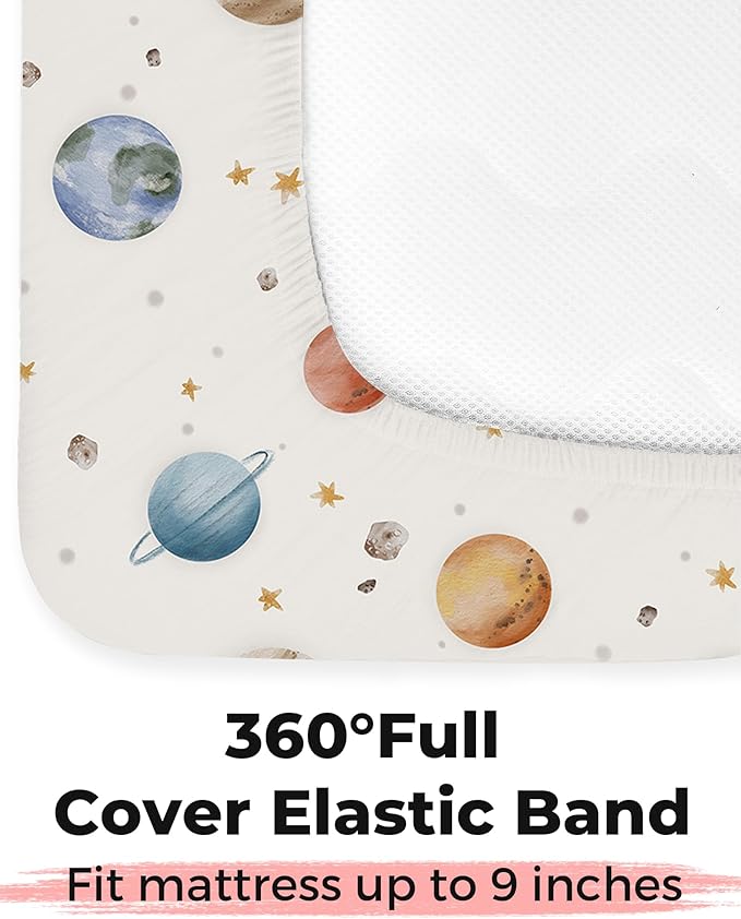 Crib Sheets for Boys and Girls, 2 Pack Fitted Baby Sheets for Standard Toddler Mattress 28" x 52", Soft Breathable Jersey Knit Baby Bedding (Cactus Cozy)