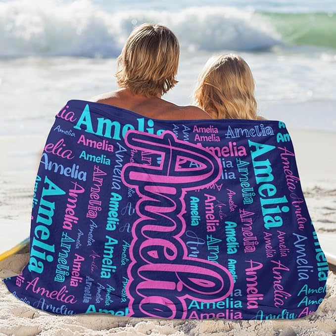 Dr.TOUGH Personalized Blanket for Adult Kids with Name Customized Blankets Personalized Throw Blanket for Christmas Birthday Gifts
