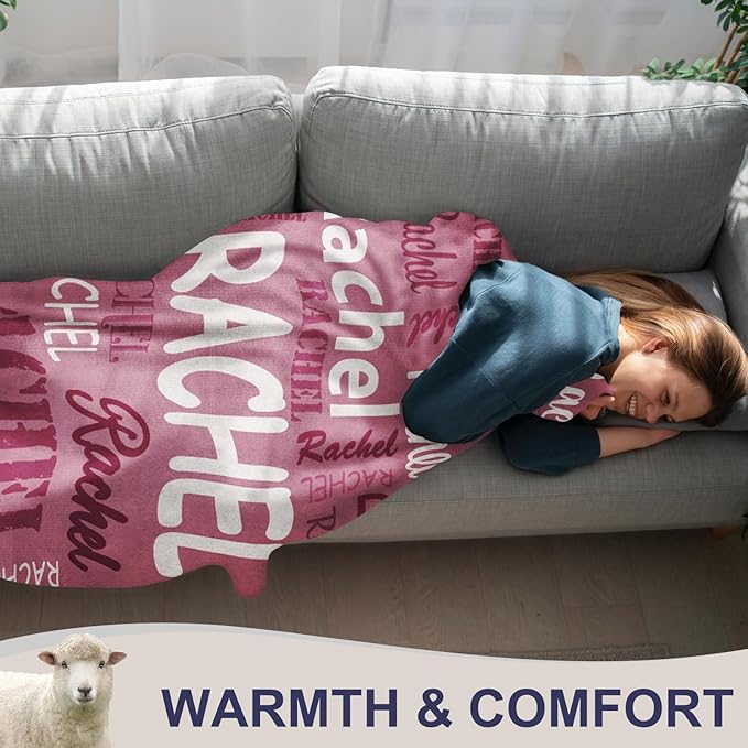 Ships Next Day, Personalized Blankets and Throws Custom Blanket with Name Customized Flannel Blanket for Kids Christmas Blanket Gifts for Teen Girls Boys