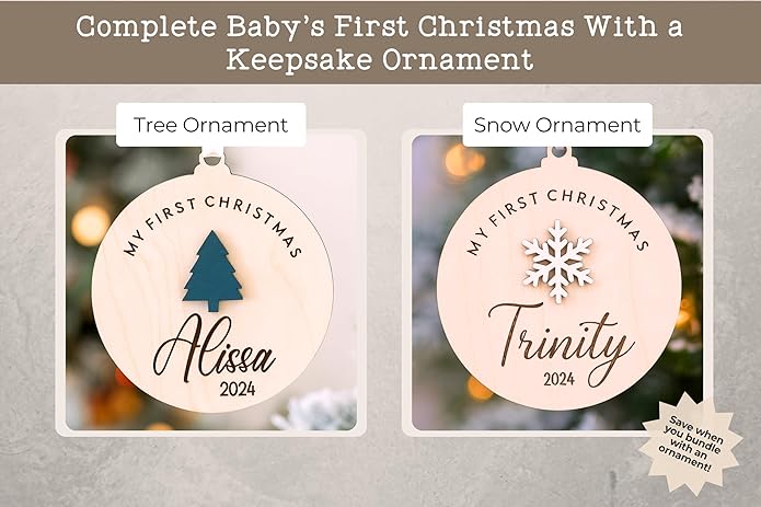 Baby's First Christmas Handprint Art, DIY Footprint Art, Baby's Mistletoes Sign, Wooden Kids Craft, Custom Children's Holiday Keepsake