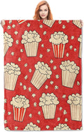 Movie Popcorn Blanket Gifts for Women Girls Adults Kids Soft Warm Lightweight Cozy Cinema Popcorn Theme Throw Blankets for Bed Sofa Couch Living Room Decor 50x40in