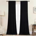 StangH Elegant Black Velvet Curtains 84 inches Long Thermal Insulated Room Darkening Drapes for Privacy & Temperature Control, Ideal for Bedroom Living Room, W42 x L84, 2 Panels