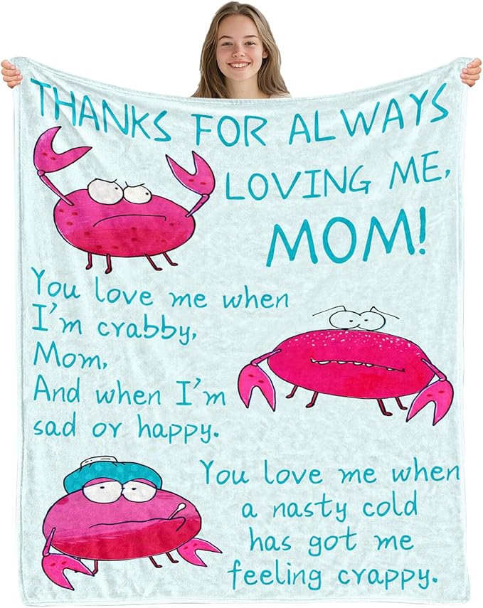 Gifts for Mom, Birthday Gifts for Mom from Daughter, Mother Gifts for Mothers Day Christmas Thanksgiving, Soft Throw Blanket from Son for Sofa Couch 50" x 60"