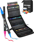 60 Colors Acrylic Paint Markers, Dual Tip Acrylic Paint Pens with Brush Tip and Fine Tip for for Adults, Kids, Eggs, Wood, Rock, Canvas, Plastic, Stone, Glass, Ceramic