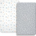 Pack n Play Fitted Sheet. 2 Piece Mini Crib Sheet. Elastic Playard Sheet. Portable Sheet Set. Elastic Convertible Playard Set. Compatible with Graco Pack n Play. (Bears and Birds)