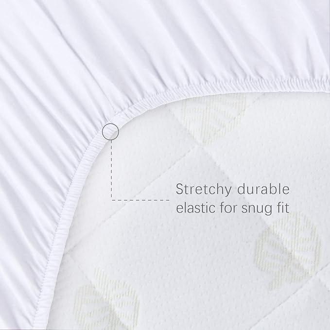 Bassinet Mattress Pad Cover Compatible with Halo BassiNest Swivel Sleeper, 2 Pack, Waterproof Quilted Ultra Soft Surface, Breathable and Easy Care