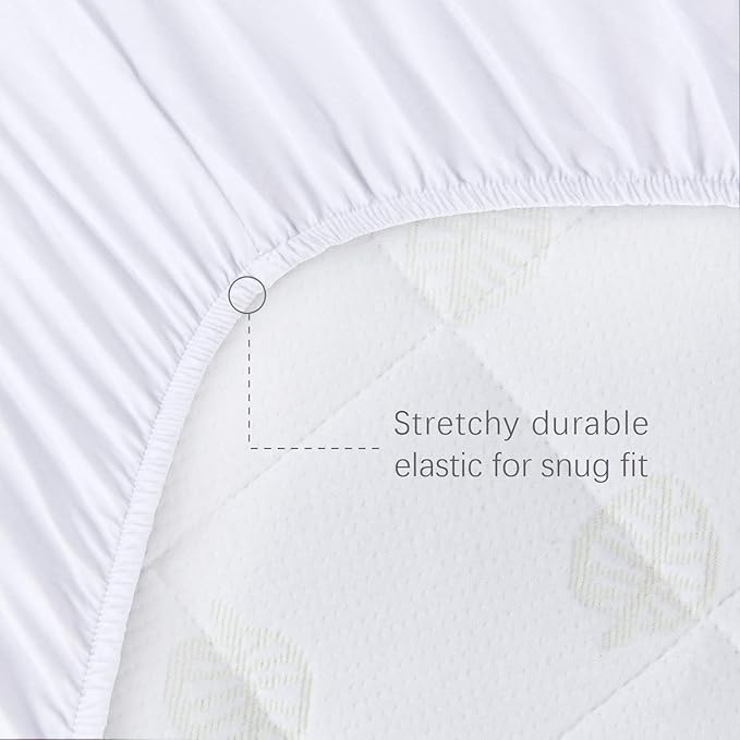 Waterproof Bassinet Mattress Pad Cover Fit for Munchkin Brica Baby Travel Pod, Ultra Soft Surface, 2 Pack, Breathable and Easy Care