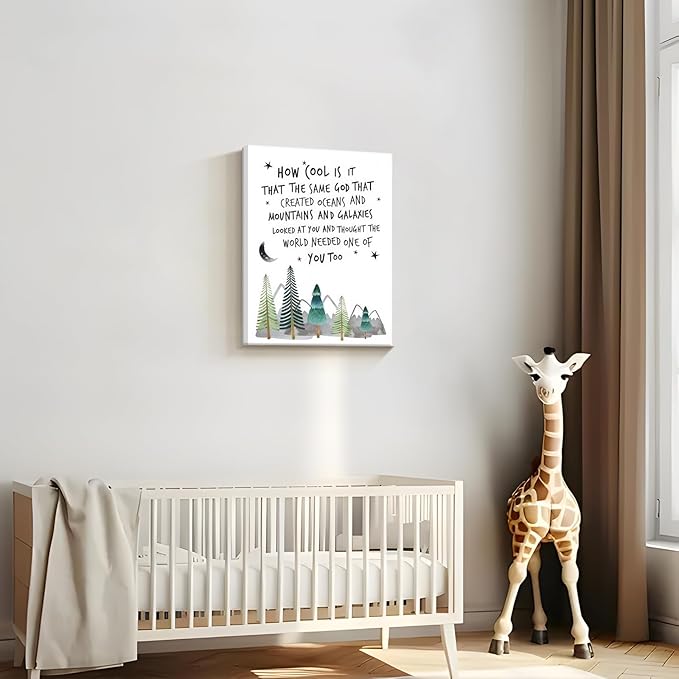 Dytila Christian Nursery Wall Art - Mountain Pictures Baby Boy Nursery Decor, Inspirational Religious Decor, Toddler Boy Room Decor, Faith Paintings, Christening Gifts for Boys 16x24 Inch