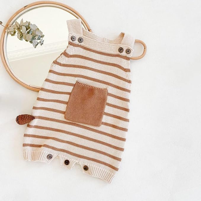 Simplee kids Baby Girl Knit Romper Fall Sleeveless Pompoms Rompers Newborn Little Girl Overall Jumpsuit Outfits