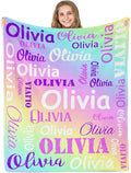 Gudina Personalized Name Blankets and Throws, Custom Blanket with Name, Personalized Christmas Blanket Gifts for Women Men