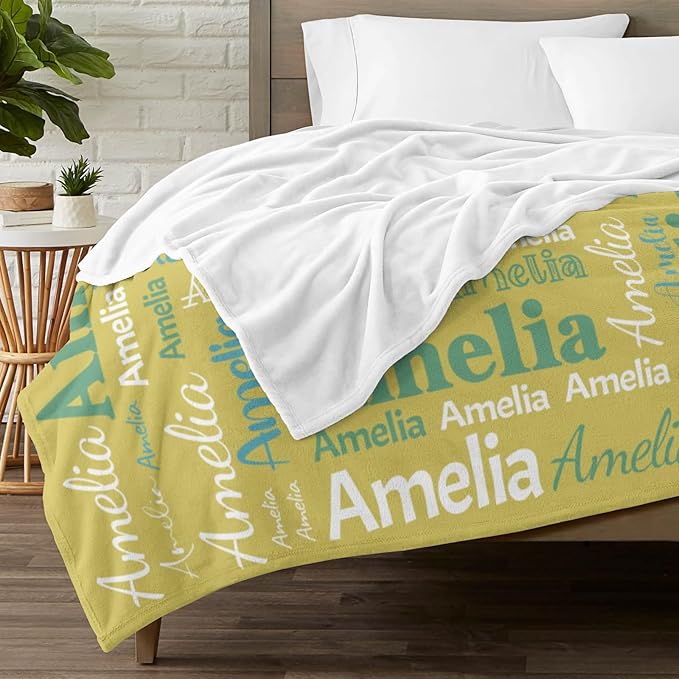 Dr.TOUGH Personalized Blanket for Adult Kids with Name Customized Blankets Personalized Throw Blanket for Christmas Birthday Gifts