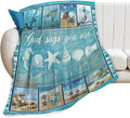 Tijuboni Ocean Nautical Throw Blanket Beach Seashells Gifts for Girls Boys Women Men Kids Adults Soft Flannel Fleece Blanket for Couch Sofa Bed Home Decor 50"x60"