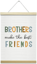 Nopoben Brothers Poster Hanger Frame - Brothers Make the Best Friends, Kids Room Wall Art With Wooden Poster Hanger, Boys Bedroom Playroom Game Room Decor(12x16 Inches)-04