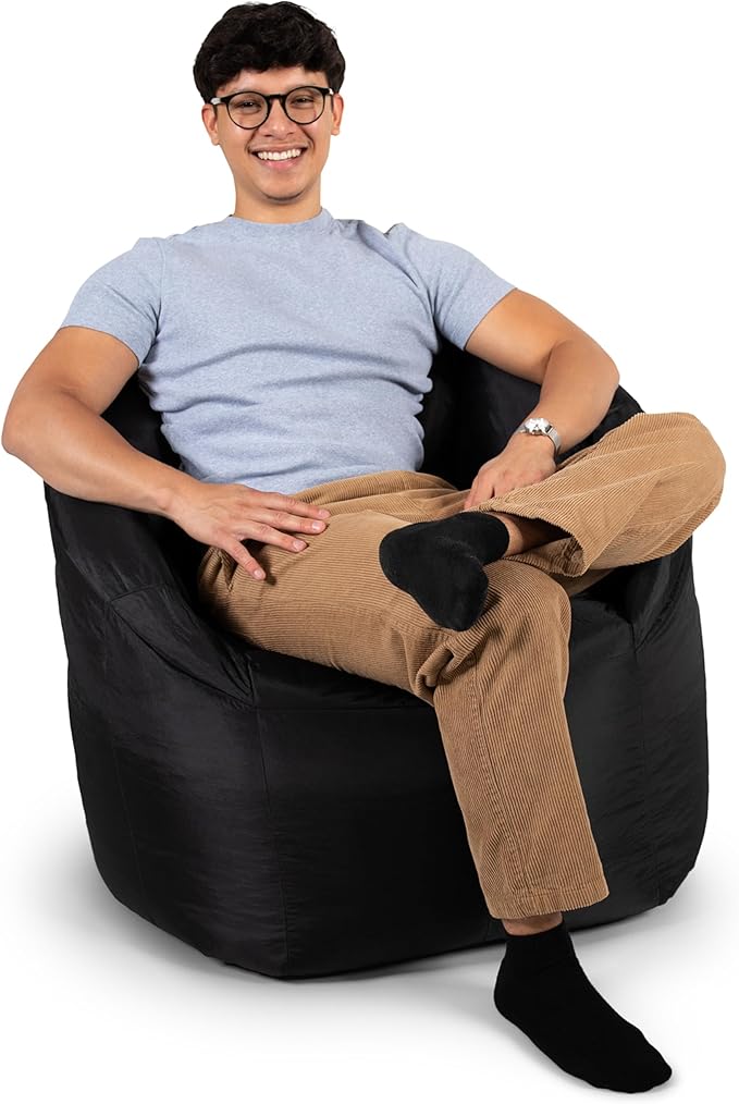 Big Joe Milano Beanbag Chair Stretch Limo Black Smartmax