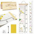 Wildflowers Baby Growth Height Chart with Keepsake Box Hook Pen Set 79 Inches Removable Ruler Measuring Chart Waterproof Canvas Measure Removable Wall Decor for Baby Kids Toddlers (1, Wild Flower)
