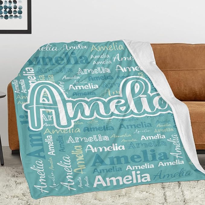 Dr.TOUGH Personalized Blanket for Adult Kids with Name Customized Blankets Personalized Throw Blanket for Christmas Birthday Gifts