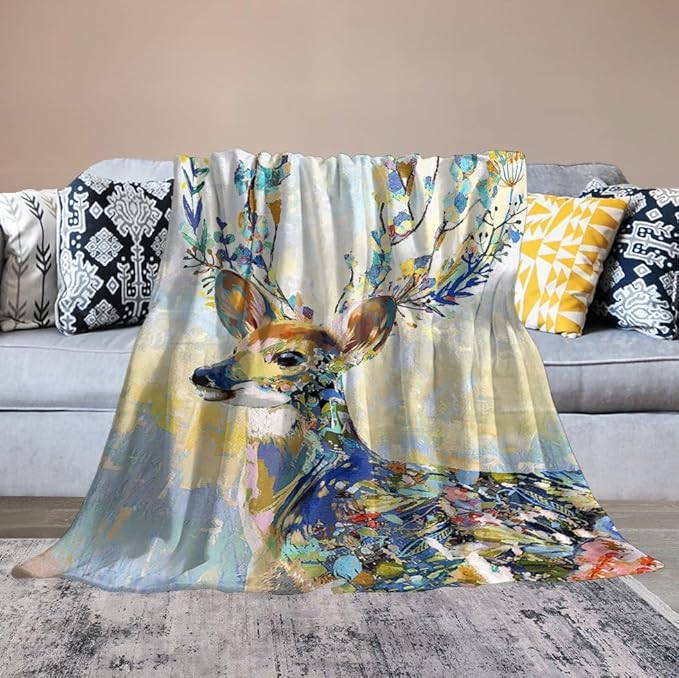 Deer Blanket Forest Deer Gifts for Girls Boys Woman Kids Hunting Lover Throw Blankets Soft Blanket Warm Fleece Flannel Plush Blankets for Bed Sofa Couch 40"x50"