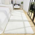 BENRON Soft Runner Rugs for Bedroom 2.6x8, Washable Long Runners for Hallway Entryway Kitchen Dorm, Fluffy Throw Rug for Kids Girls Room Decor Photo Prop, Cream White