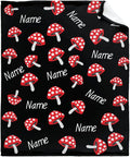 Custom Flannel Blanket with Text Cute Red Mushroom Customized Blankets Warm Unique Personalized Throw Souvenirs Gift of Love