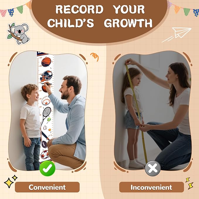 Kids Growth Chart Height Measuring Chart, Christmas Deer Child Height Measurement, Height Measurement for Children Boys Girls, Baby Room Nursery Wall Decor