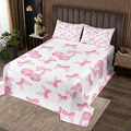 Cartoon Bowknot Kids Bedspread King Size,Western Cowgirl Disco Ball Retro Coverlet Set,Girls Women Room Decor,Bow Tie Cute Princess Quilted Coverlet,Pink Romantic Bedding Quilt,2 Pillowcases
