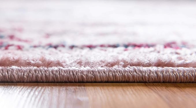 Rugs.com Charleston Collection Rug – 8' x 10' Pink Low-Pile Rug Perfect for Living Rooms, Large Dining Rooms, Open Floorplans