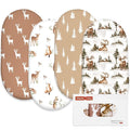 Gllquen Baby Bassinet Sheets 4 Pack, Breathable Cozy Fitted Mattress Sheet, Elastic Travel Crib Fashionable Floral Pattern, Standard Cradle Safe Sheets for Baby Boys Girls 32"x16" (Christmas elk)