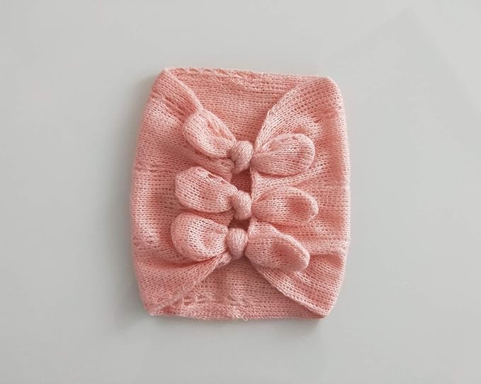 Vemonllas Newborn Baby Boy Girl Photography Props Bow Wrap, Posing Aid, Hat and Blanket Set of 4 Pcs