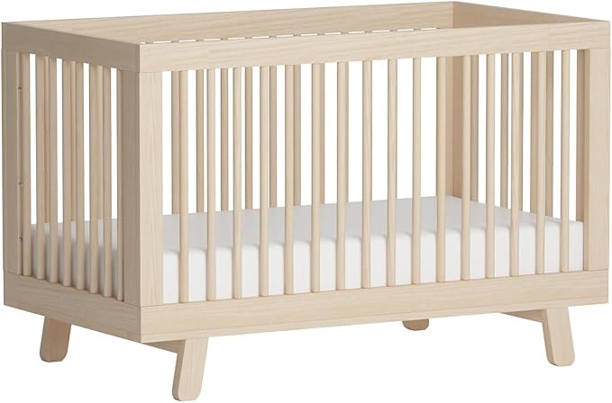 Babyletto Hudson 3-in-1 Convertible Baby Crib - GREENGUARD Gold Certified - Convertible Crib to Toddler Bed and Daybed - Baby Bed with 4 Adjustable Heights - Wooden Crib - Washed Natural