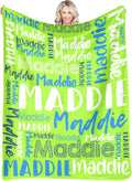 Dr.TOUGH Personalized Blankets with Name Customized Baby Blankets for Girls Boys Adults Monogrammed Blankets and Throws Christmas Birthday Mothers Fathers Valentines Day Gift (Light Green, 40''×50'')