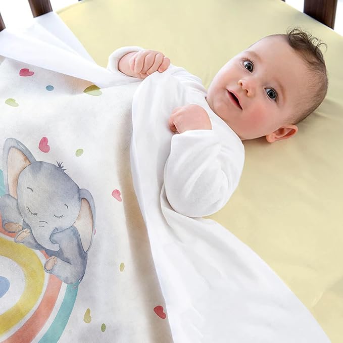 Ship Next Day, Personalized Baby Blanket for Girls Boys, Custom Baby Girl Boy Gifts Elephant Blanket with Name, Newborn Receiving Swaddle Blankets, Customized Babies Shower Christmas Birthday Gifts