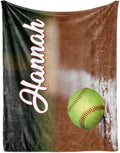 Custom Infant Softball Blanket: Personalized Name and Number Blankets for Baby Kids Boys Girls Teen Mother's Day Father's Day Birthday Easter Gifts(30"x40")