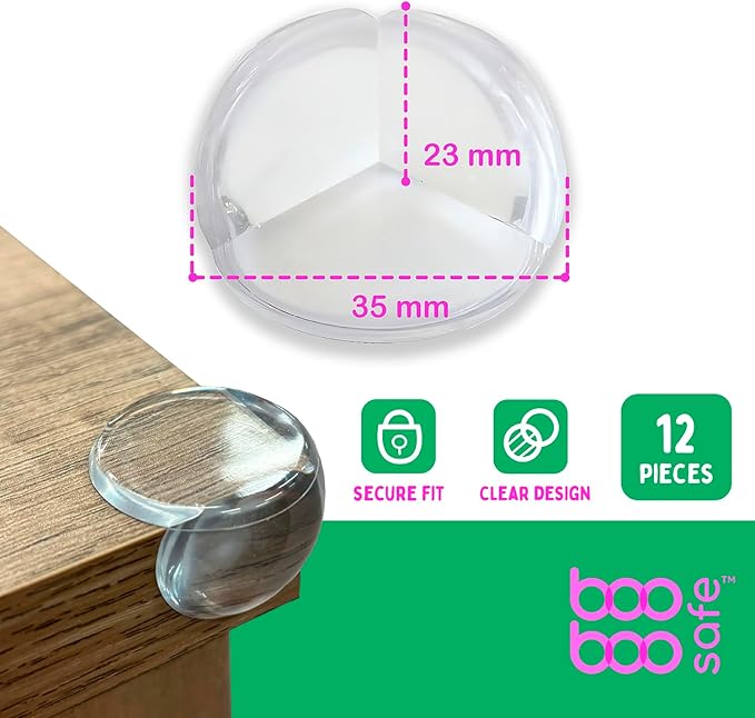 Transparent Corner Protector for Baby Safety - 12-Pack Edge Protectors, Furniture Corner Guards & Table Edge Covers - BPA-Free, Round Shape Design for Baby Proofing Corners