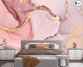 Gilding Marble Pink Wall Mural Wallpaper for Bedroom 178" x 117"