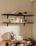 12x60 Inch Rustic Wood Floating Shelves 2-Pack - Farmhouse Black Wall Shelves with 100 lbs Capacity, Easy Installation for Living Room, Kitchen, Bathroom (Black, 2T60IN)