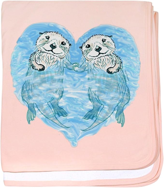 CafePress Sea Otters Holding Hands Baby Blanket, Super Soft Newborn Swaddle