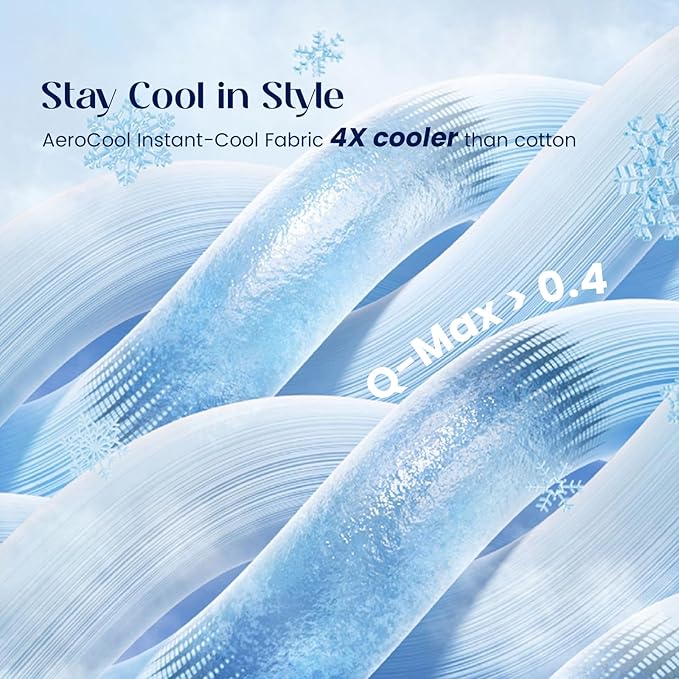 Dream Valley® King Size Sheets Set, Cooling Fitted Sheet with 2 Pillowcase-3 PCS with No Flat Sheet,Q-Max > 0.4 Aerocool, Cooling for Night Sweats, Hot Sleepers,deep Pocket up to 15",Ivory