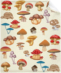 Thuswarm Colorful Wild Mushroom Flannel Blanket for Autumn Winter Gifts Warm Cozy Soft Funny Print Throw for Bed Couch Sofa 120”×90” Extra Large for Family