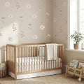 28Pcs Boho Floral Wall Decor Decals, Removable Pink Watercolor Wildflower Stickers for Nursery, Girls Room, Dorm and Headboard Art