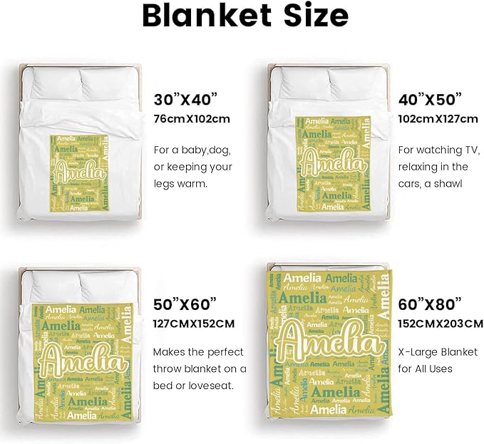 Dr.TOUGH Personalized Blanket for Adult Kids with Name Customized Blankets Personalized Throw Blanket for Christmas Birthday Gifts