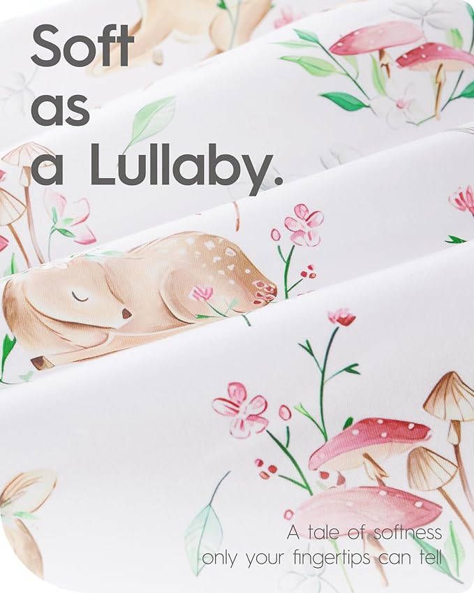 Bassinet Sheets for Baby Boy Girl, TotBasic Buttery Soft Universal Bassinet Fitted Sheet, Compatible with Halo, Mika Micky, Baby Delight, Dream On Me, Maxi COSI and More Bassinet Mattress(Forest)
