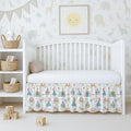 Cottington Lane Crib Skirt Dust Ruffle, 100% Natural Cotton, Soft, Durable Nursery Crib Toddler Bedding Skirt for Baby Girls or Boys, Fits Standard Cribs 28" x 52" with 14" Drop, Littile Princess