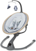 Maxi-Cosi Cassia Smart Baby Swing for Infants, Portable Foldable Swing with Music, 360 Rotation, 5 Speeds, 12 Melodies, EcoCare Fabric, Auto Motion Sensor, 2 Reclines, Classic Slate