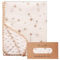 Baby Blanket with Dotted Double Layers Muslin Soft Swaddle Blanket Cotton Neutral Receiving Blankets for Toddler Baby Quilt Throw Blanket Bed Throw Blanket for Newborn Unisex 40x40 Inch-Constellation