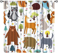 Forest Animals Kids Blackout Curtains Cartoon Cute Bear Deer Squirrel Owl Hedgehog Modern Art Print for Boys Girls Bedroom Living Room Nursery Rod Pocket Decoration Window Drapes 2 Panels W36xL63in