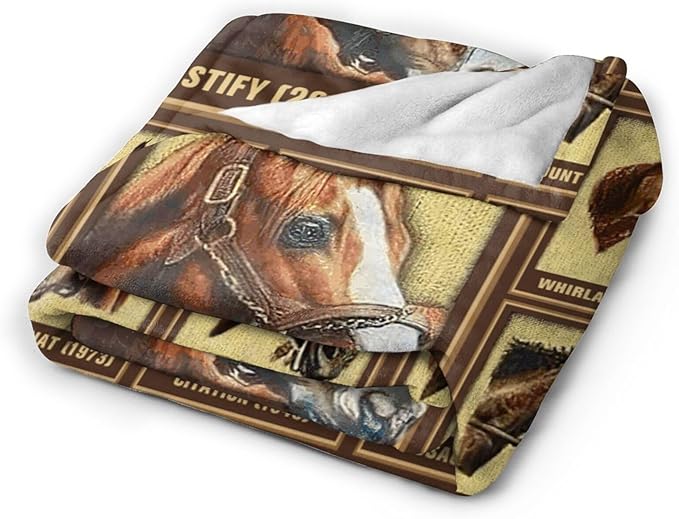 Tijuboni Racing Horses Throw Blanket Horse Gifts for Girls Boys Women Men Kids Adults Soft Flannel Fleece Blanket for Couch Sofa Bed Home Decor 50"x60"